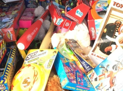 a selection of toys for Planned's toys for tots charity drive