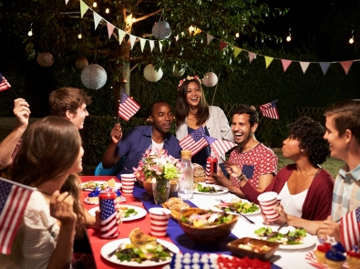 a group at a July 4 dinner