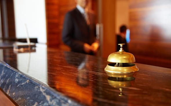 a bell on a concierge desk